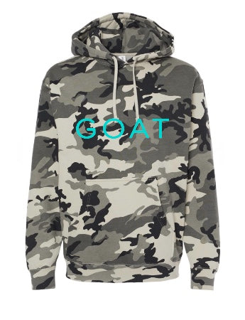 Snow Camo with Tahiti Blue GOAT Hooded Sweatshirt