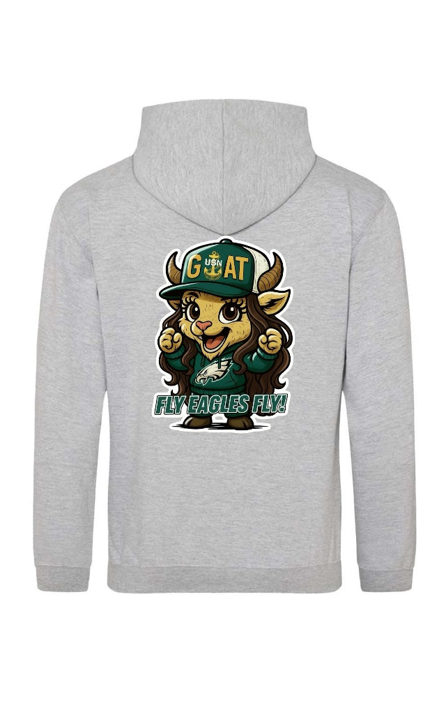 Grey Team Fly Female Goat Hooded Sweatshirt