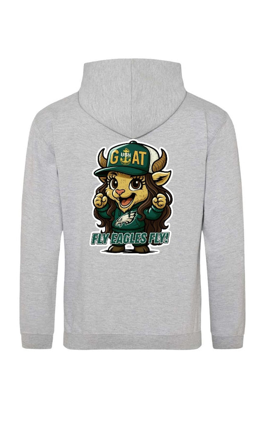 Grey Team Fly Female Goat Hooded Sweatshirt