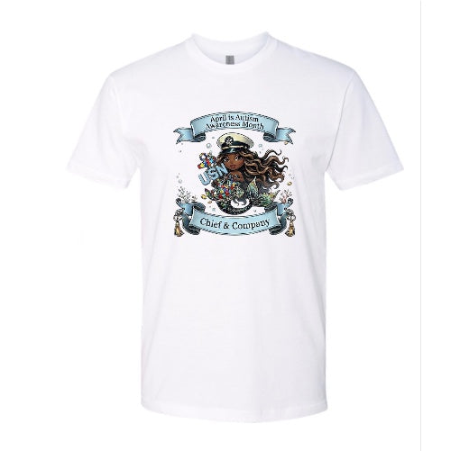 Autism Mermaid African American T-Shirt
