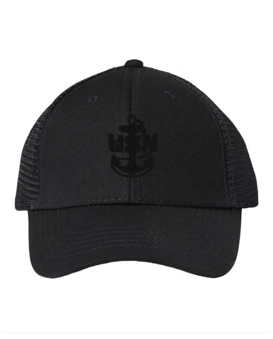 Ponytail Black on Black CPO Trucker Hat