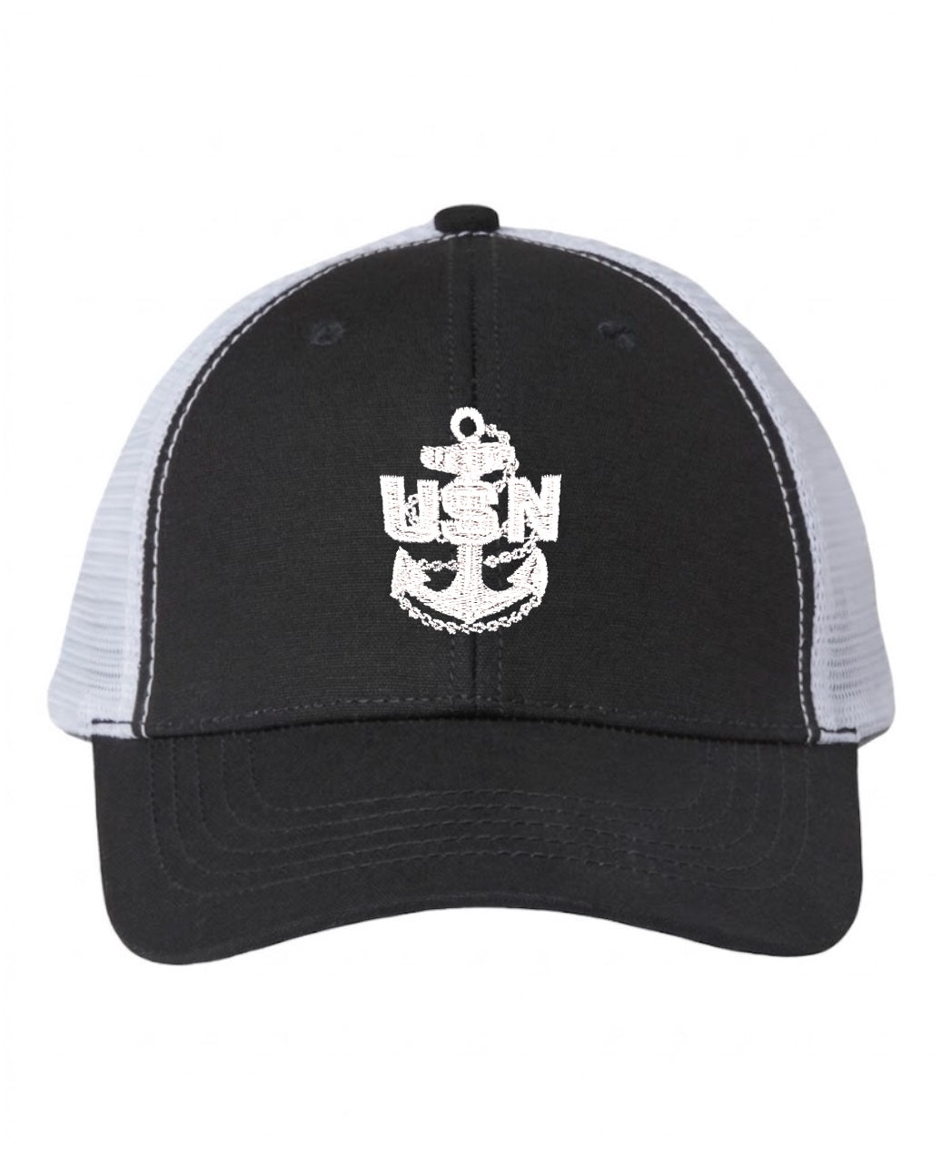 Ponytail Black and White CPO Trucker Hat
