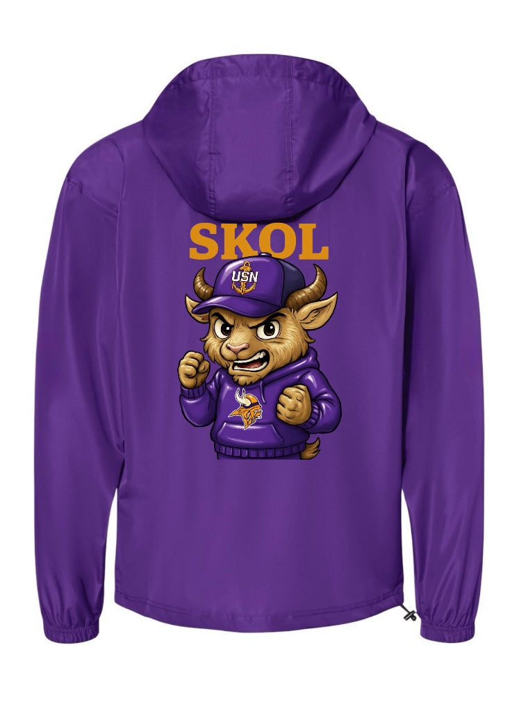 SKOL Male Goat Purple Champion Navy Chief Navy Pride Quarter-Zip Windbreaker