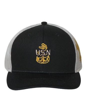 Black & White Fleur De Lis CPO Trucker Hat