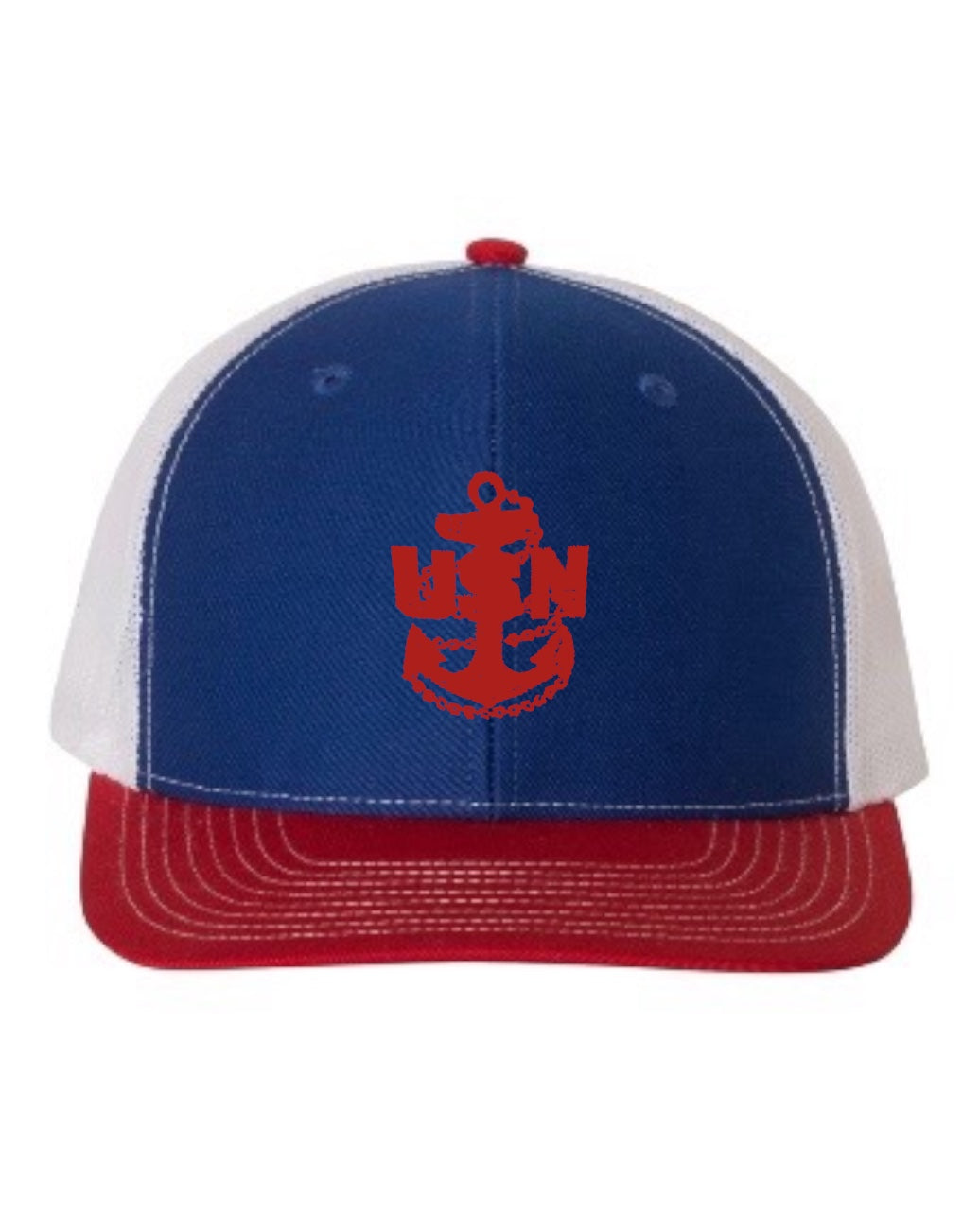 Royal Blue Red and White Trucker Hat