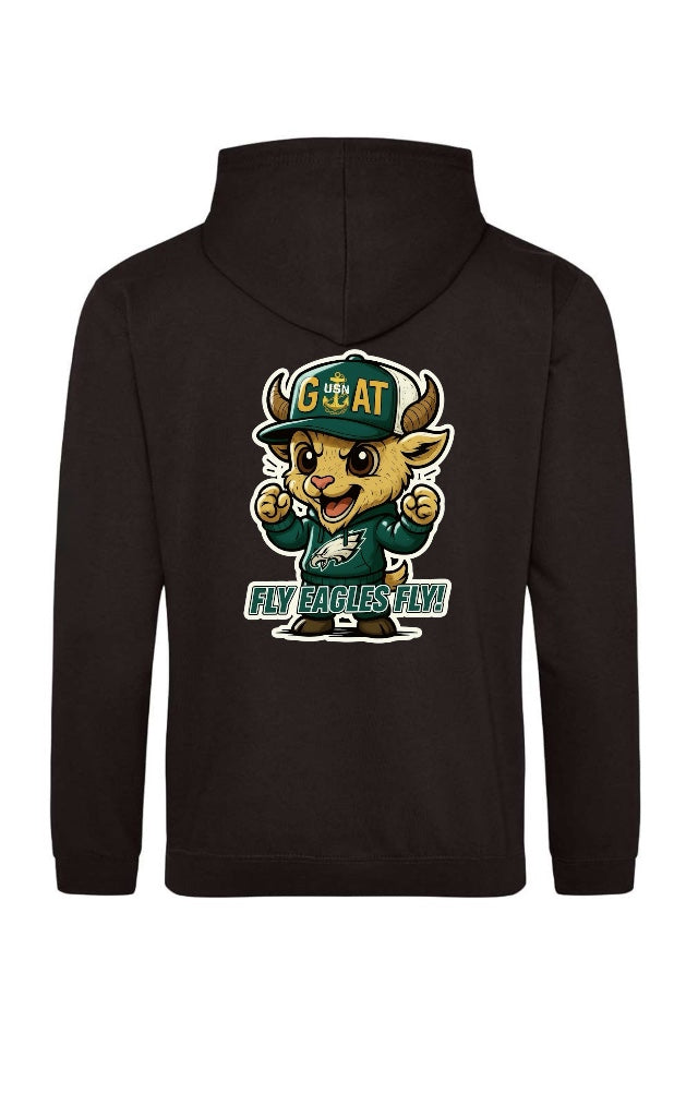 Black Team Fly Male Goat Hooded Sweatshirt