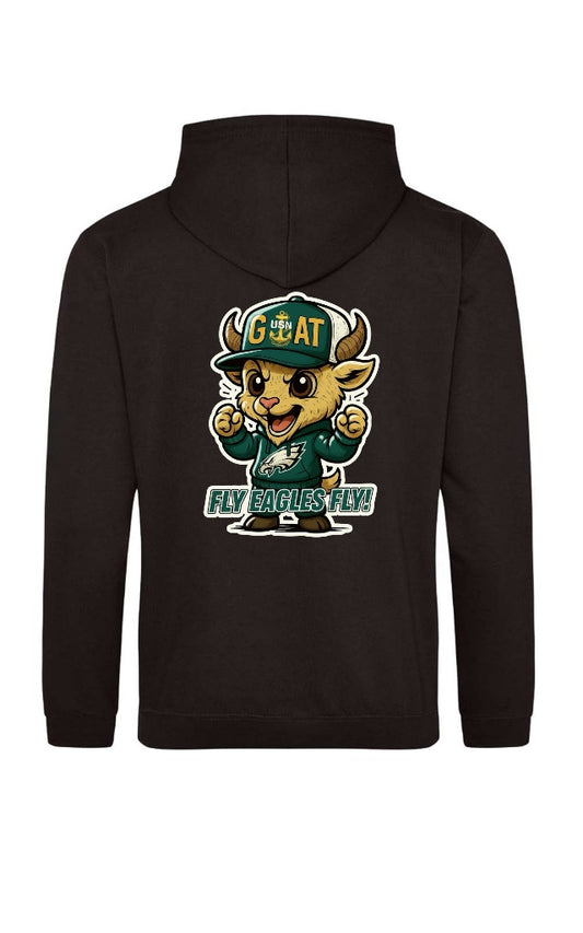 Black Team Fly Male Goat Hooded Sweatshirt