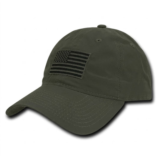 Military Green US Flag Relaxed Ripstop Hat