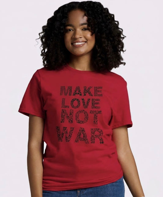 Make Love Not War Red and Black T-Shirt
