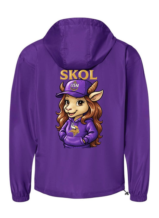 SKOL Female Goat Purple Champion Navy Chief Navy Pride Quarter-Zip Windbreaker