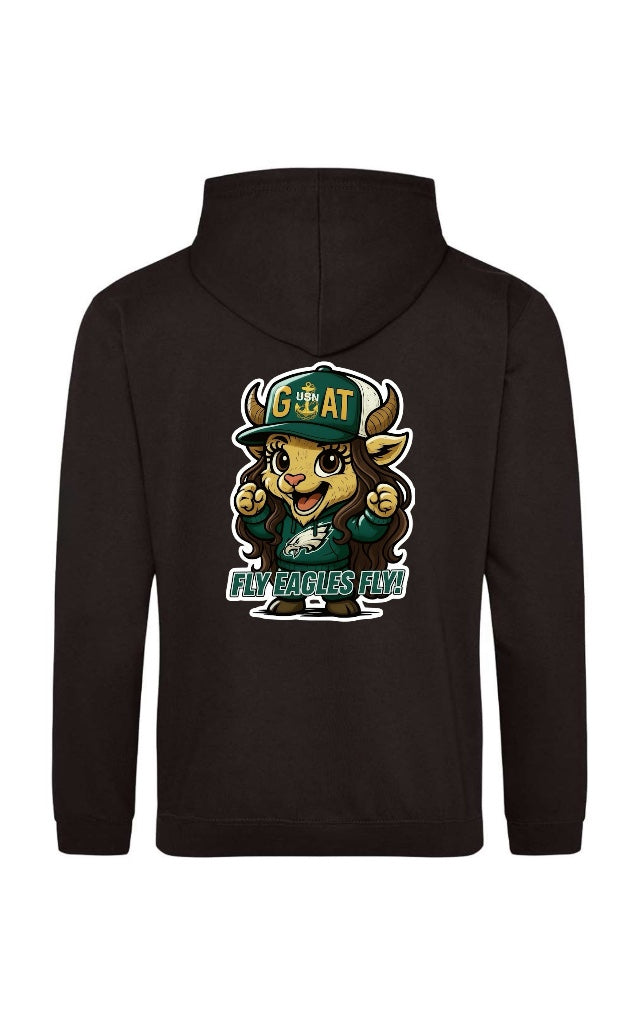Black Team Fly Female Goat Hooded Sweatshirt