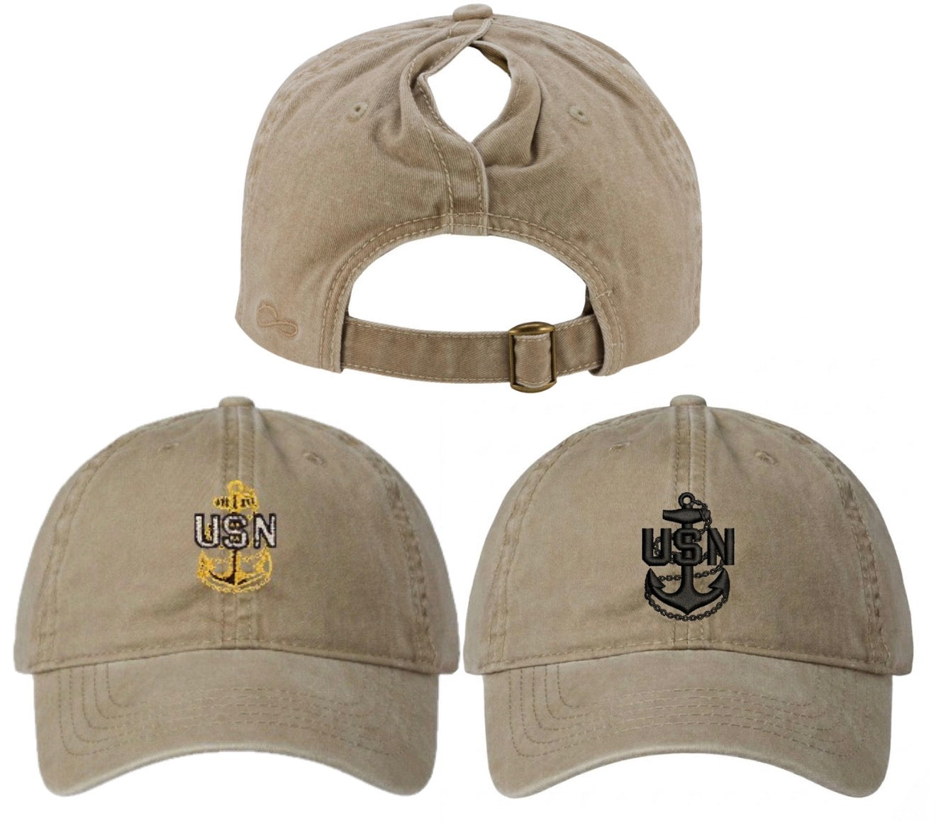Khaki CPO Ponytail Hat