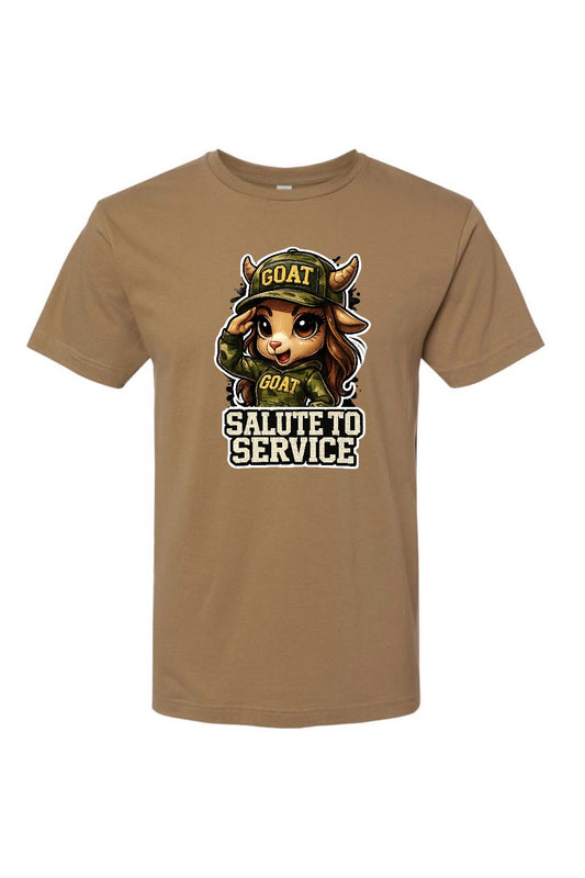 Salute to Service Female Goat Coyote Brown T-Shirt