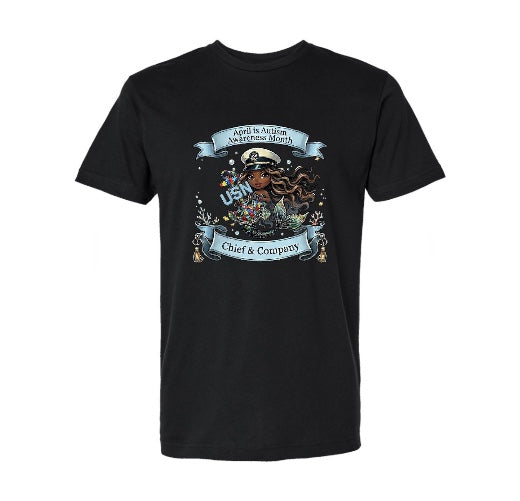Autism Mermaid African American T-Shirt