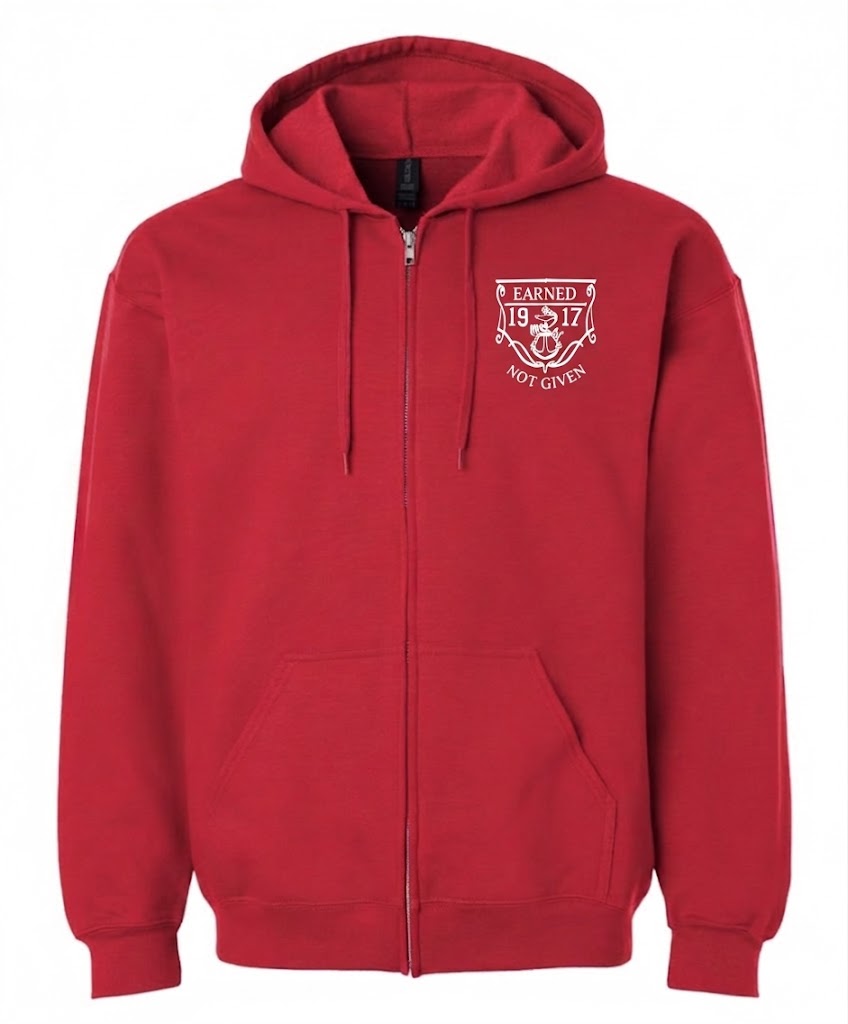 Strongest Women Red Zipped Hooded Sweatshirt