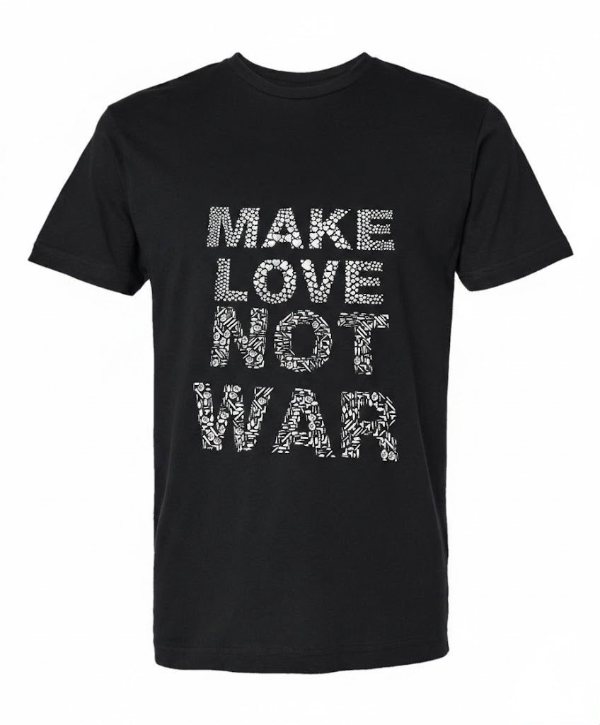 Make Love Not War Black and White  T-Shirt