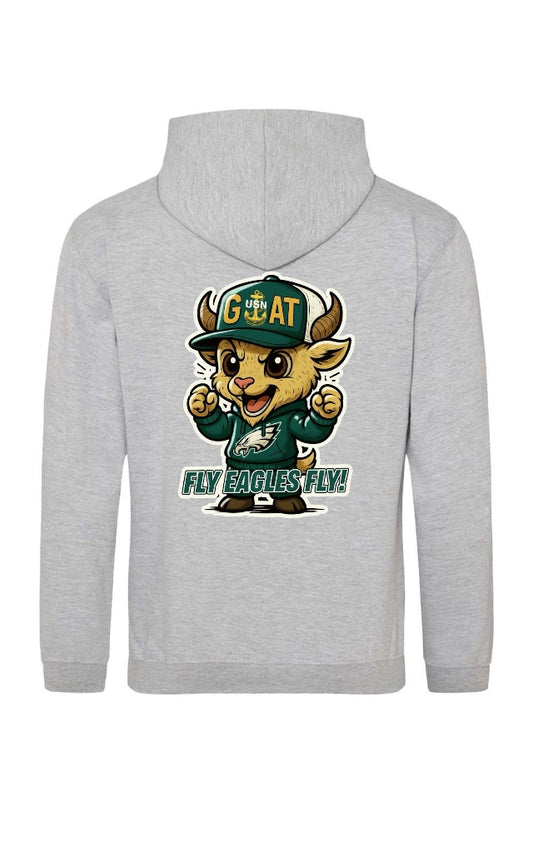 Grey Team Fly Male Goat Hooded Sweatshirt