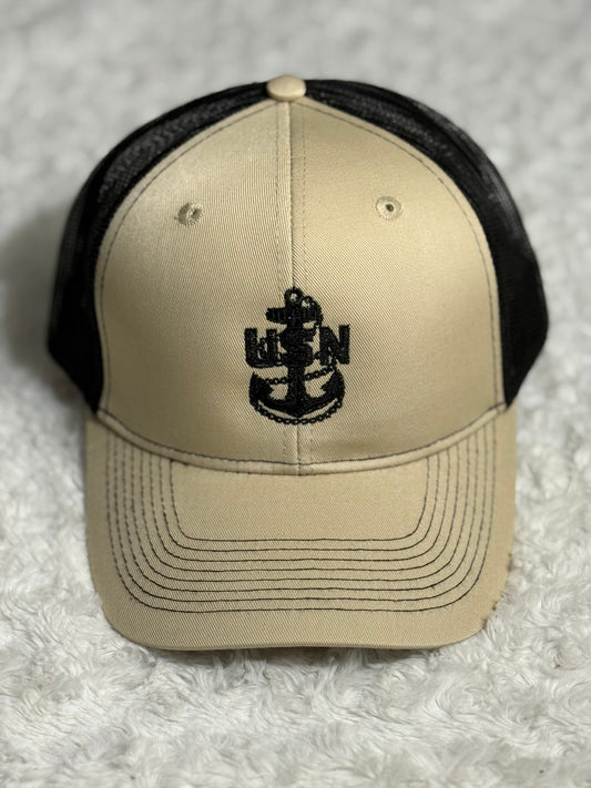Khaki & Black CPO Trucker Hat