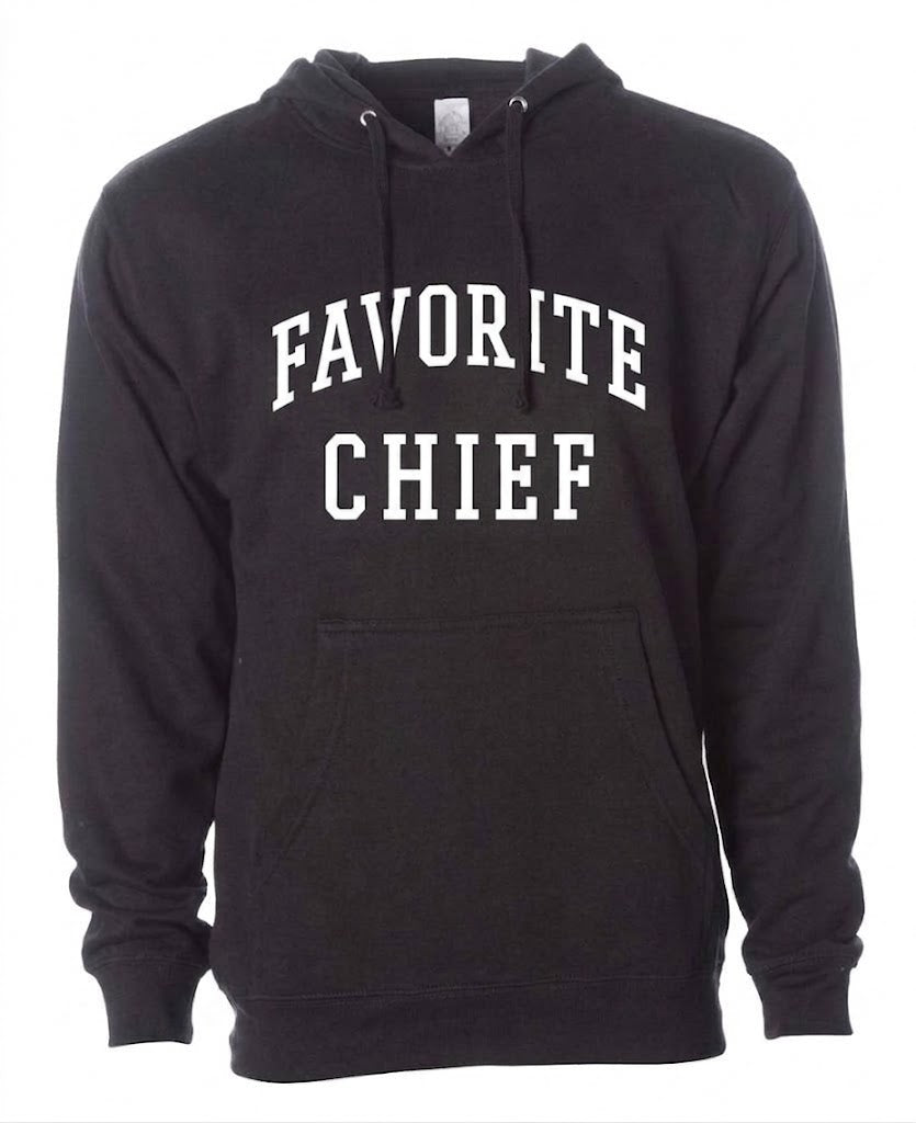 Black Hooded Sweatshirt with White Favorite Chief