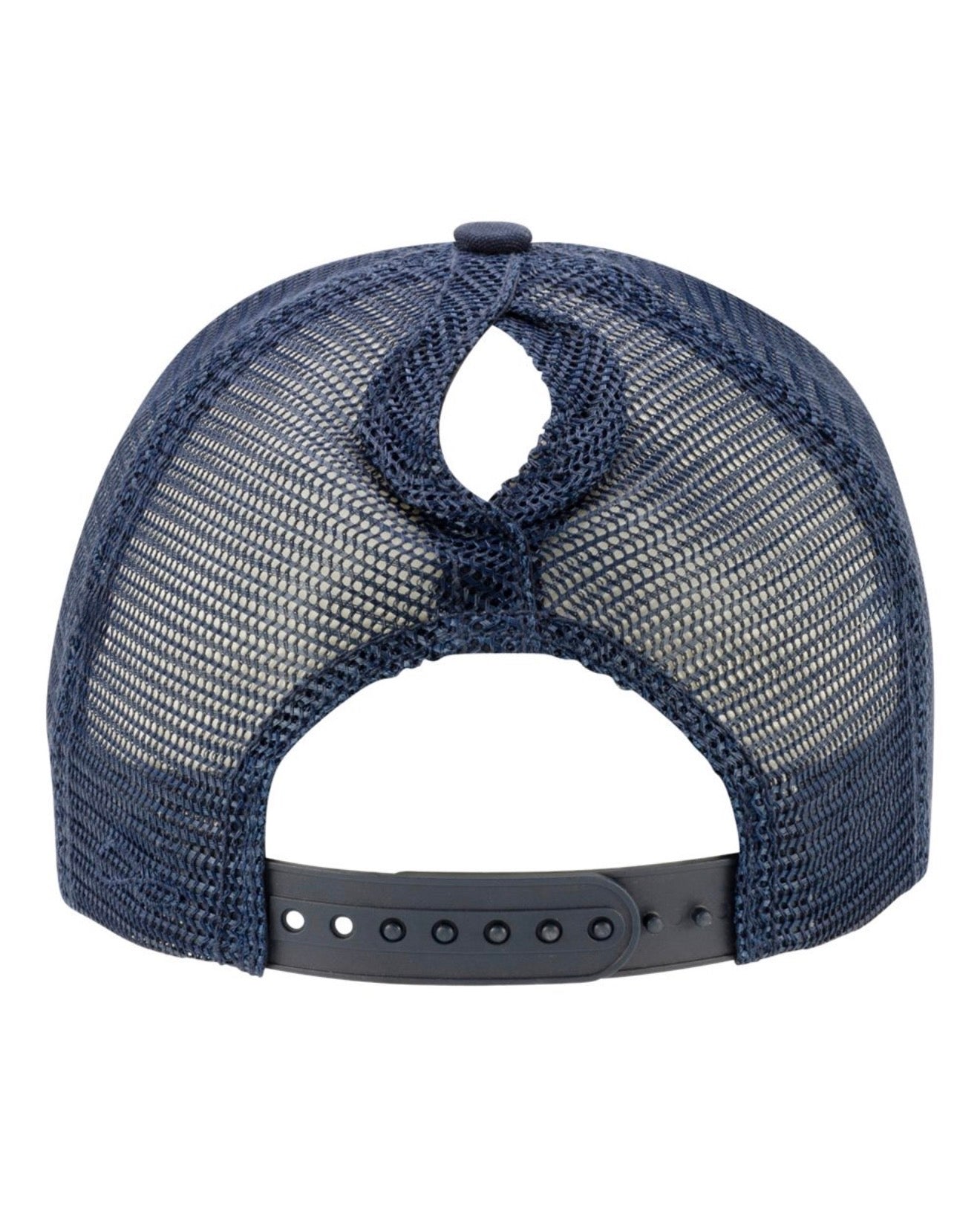 Ponytail Navy Blue GOAT Trucker Hat