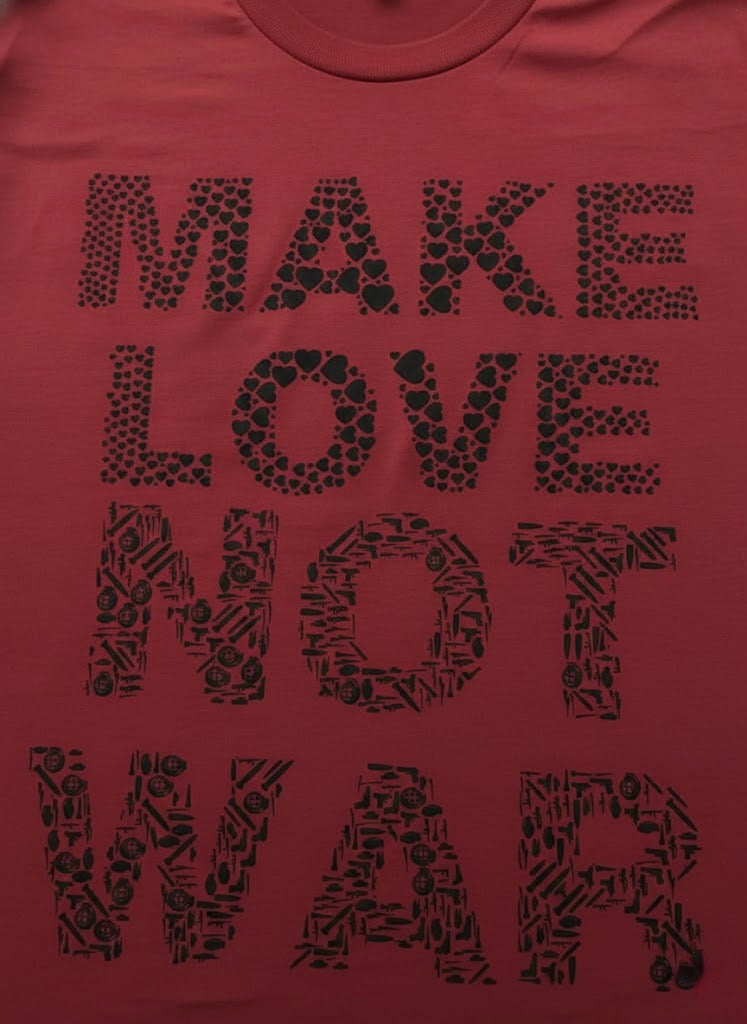 Make Love Not War Red and Black T-Shirt