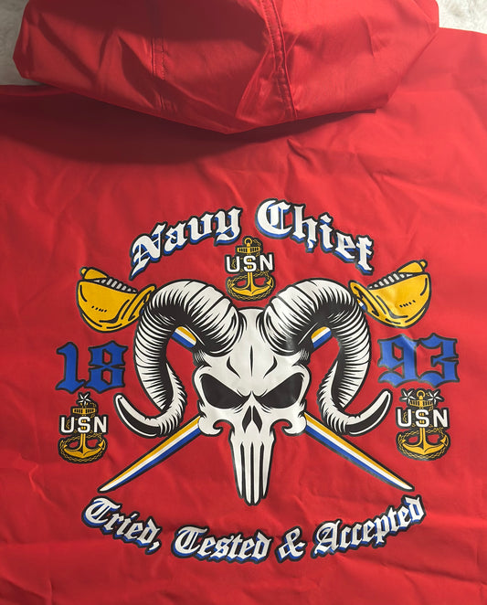 Red Champion Quarter-Zip Goat Punisher Windbreaker