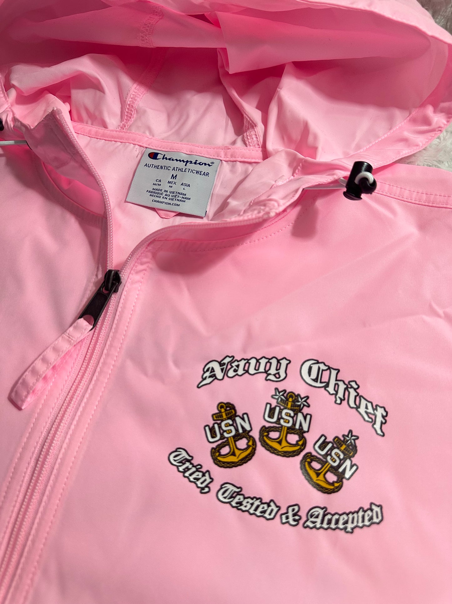 Pink Champion Quarter-Zip Punisher Goat Windbreaker