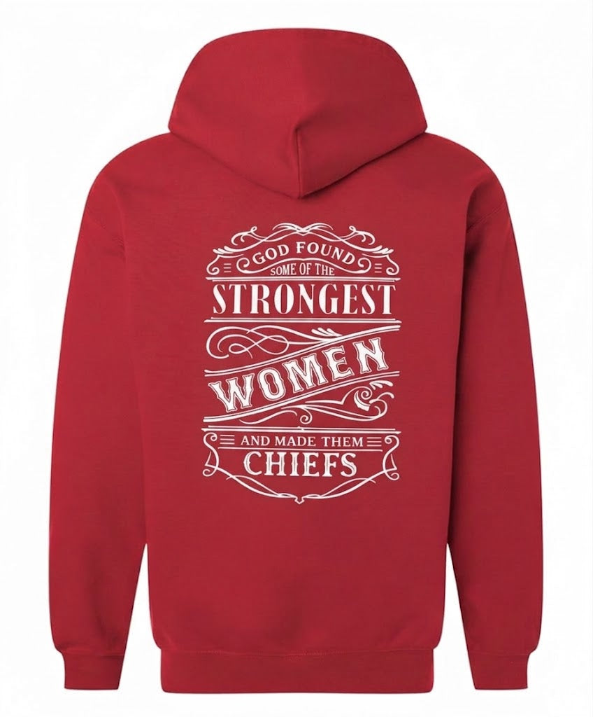 Strongest Women Red Zipped Hooded Sweatshirt