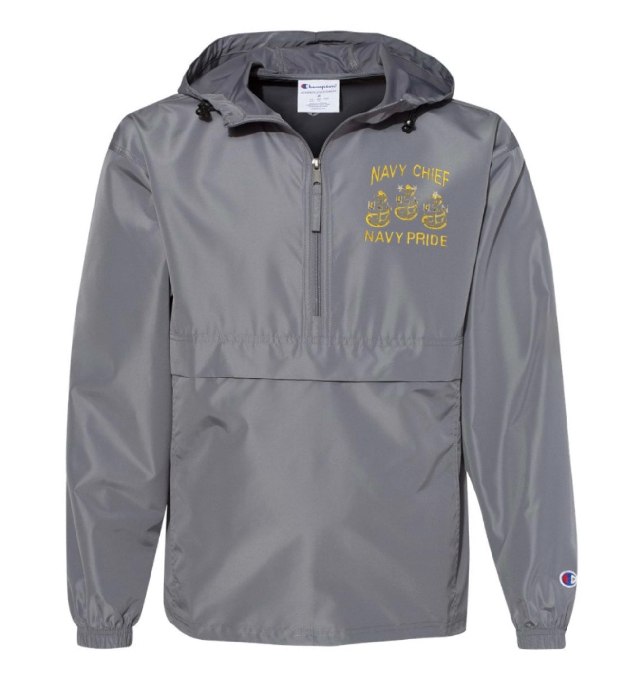 Gray Champion Team Goat Navy Chief Navy Pride Quarter-Zip Windbreaker