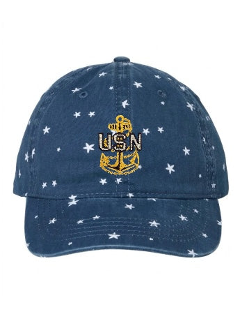 Blue and Stars CPO Ponytail Hat