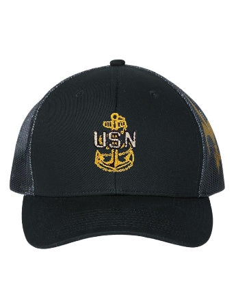 Black & Fleur De Lis CPO Trucker Hat