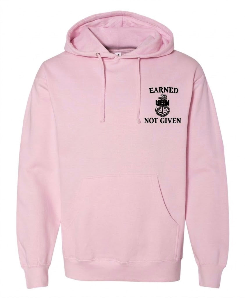 Earned Not Given Pink Hooded Sweatshirt