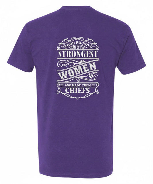 Strongest Women Purple and White T-Shirt