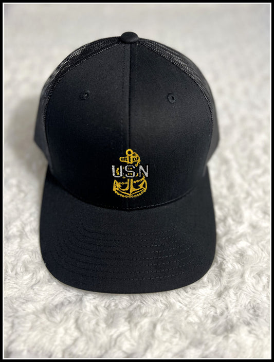 Black and Gold CPO Trucker Hat