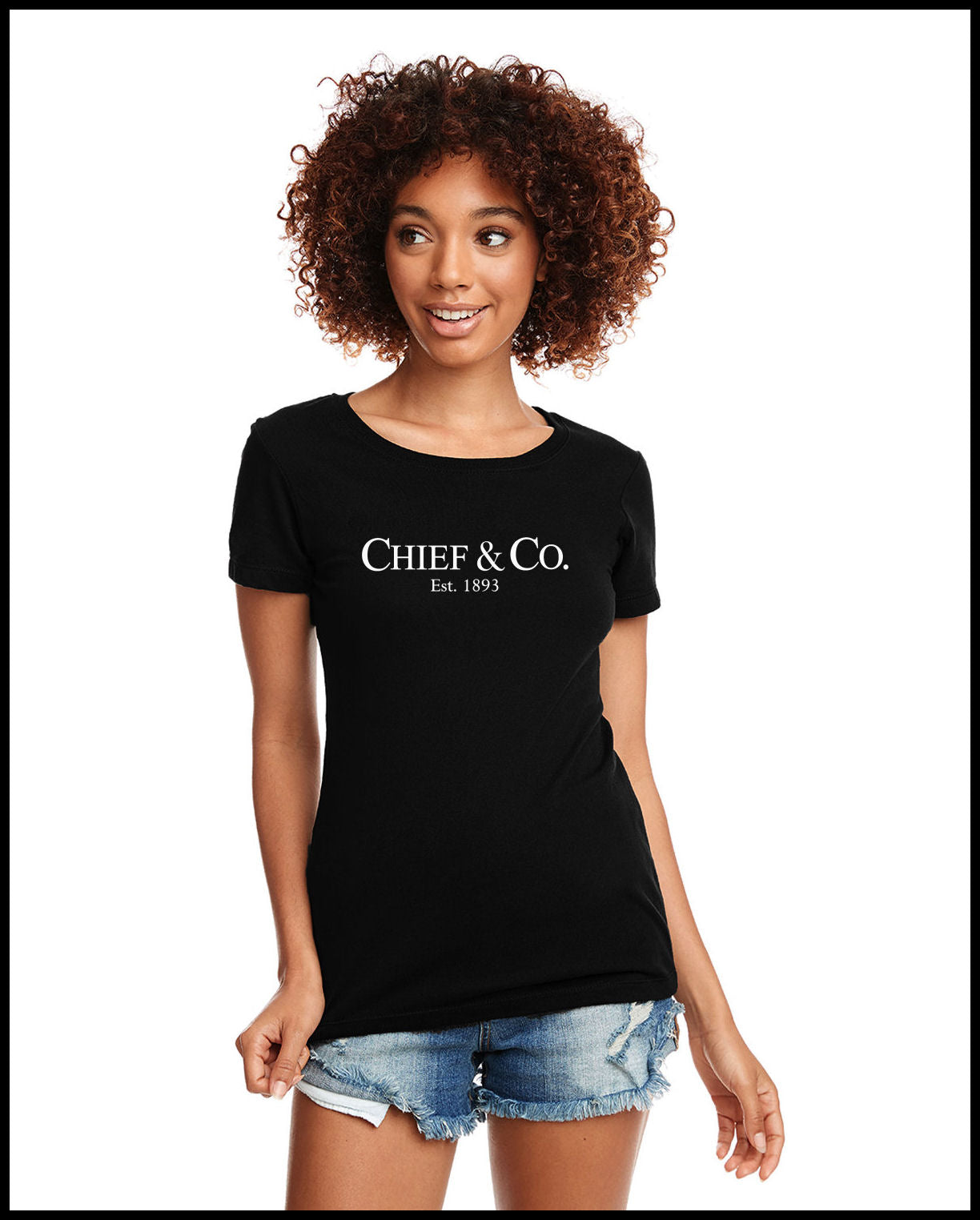 Chief & Company Black & White Ladies Cut T-Shirt