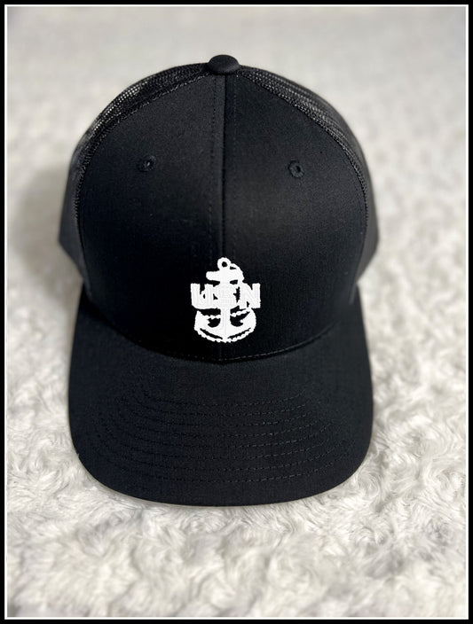 Black and White CPO Trucker Hat