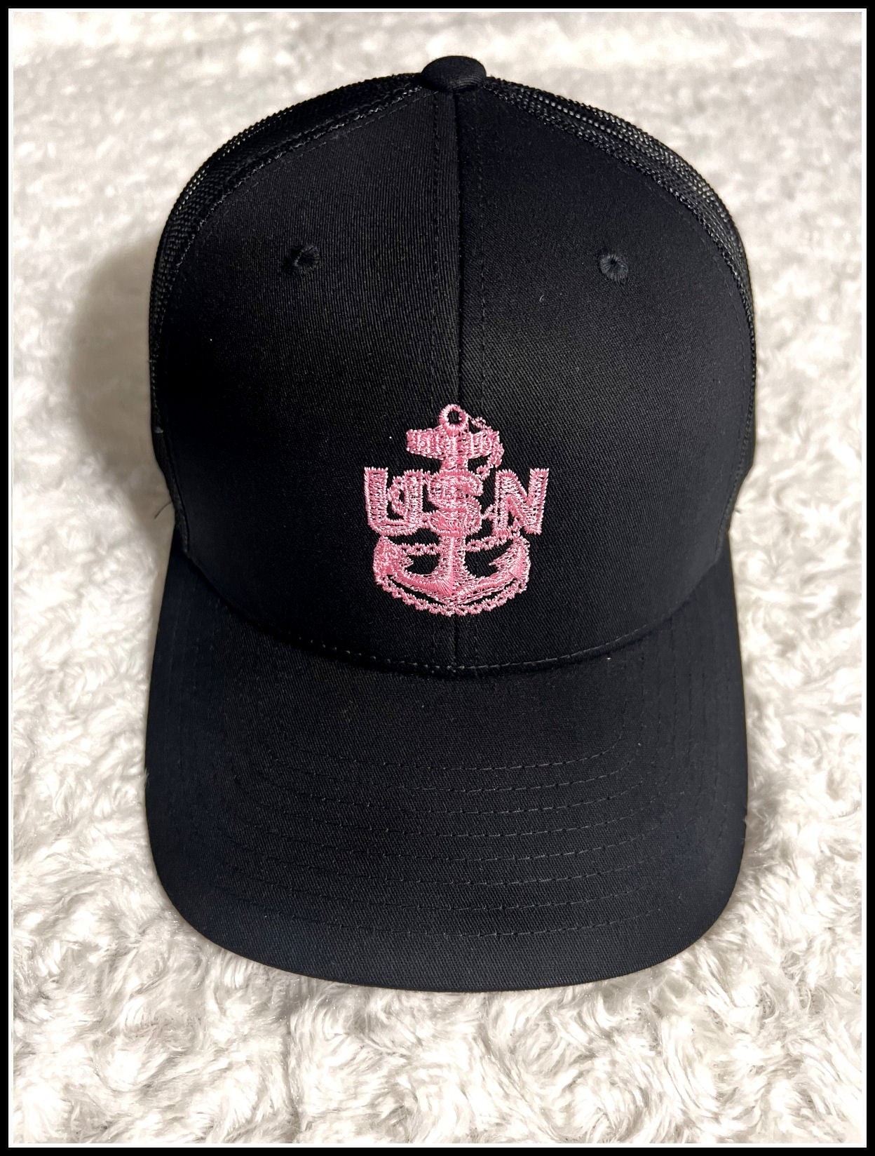 Black and Pink CPO Trucker Hat