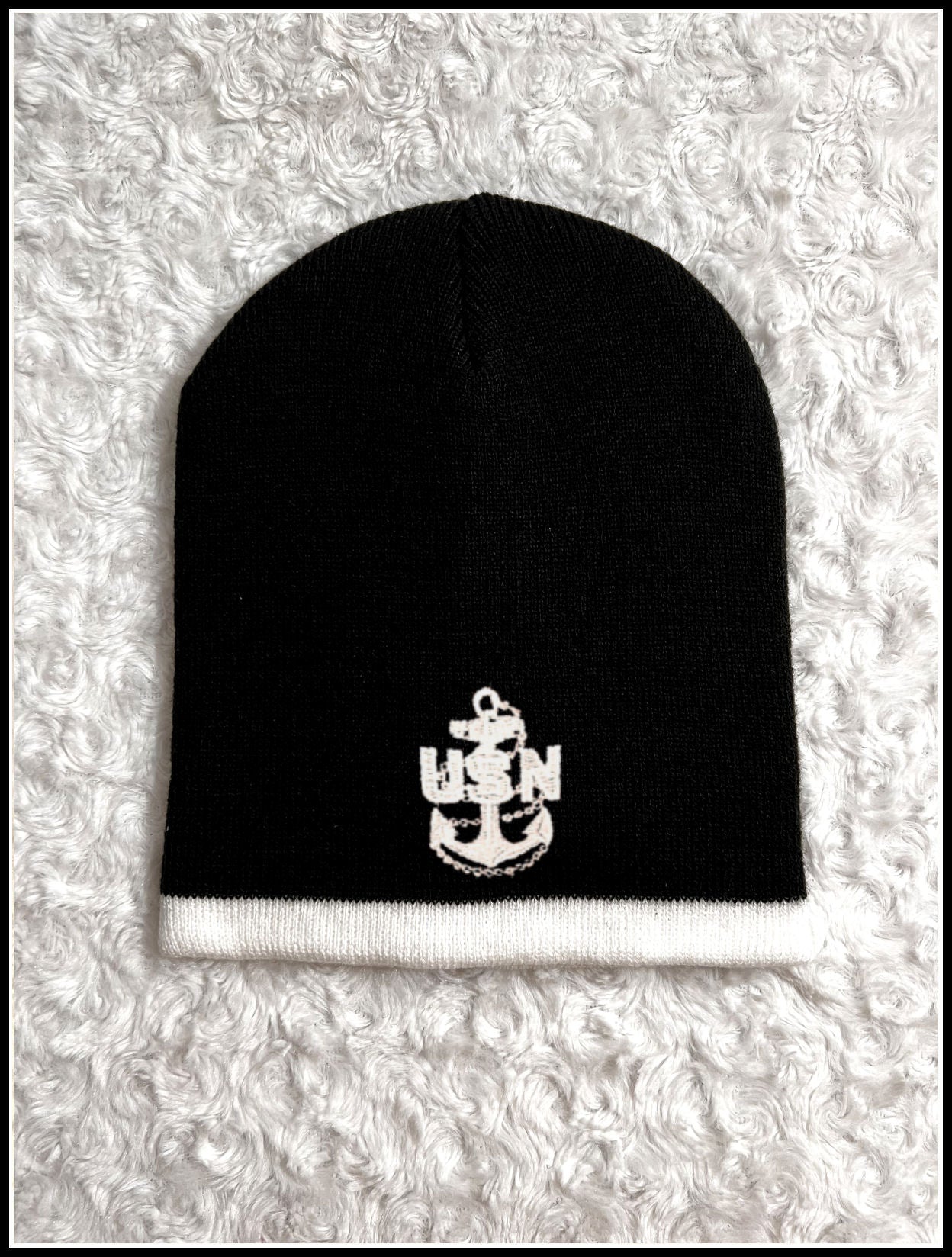 CPO Two Tone Knit Beanie Black & White