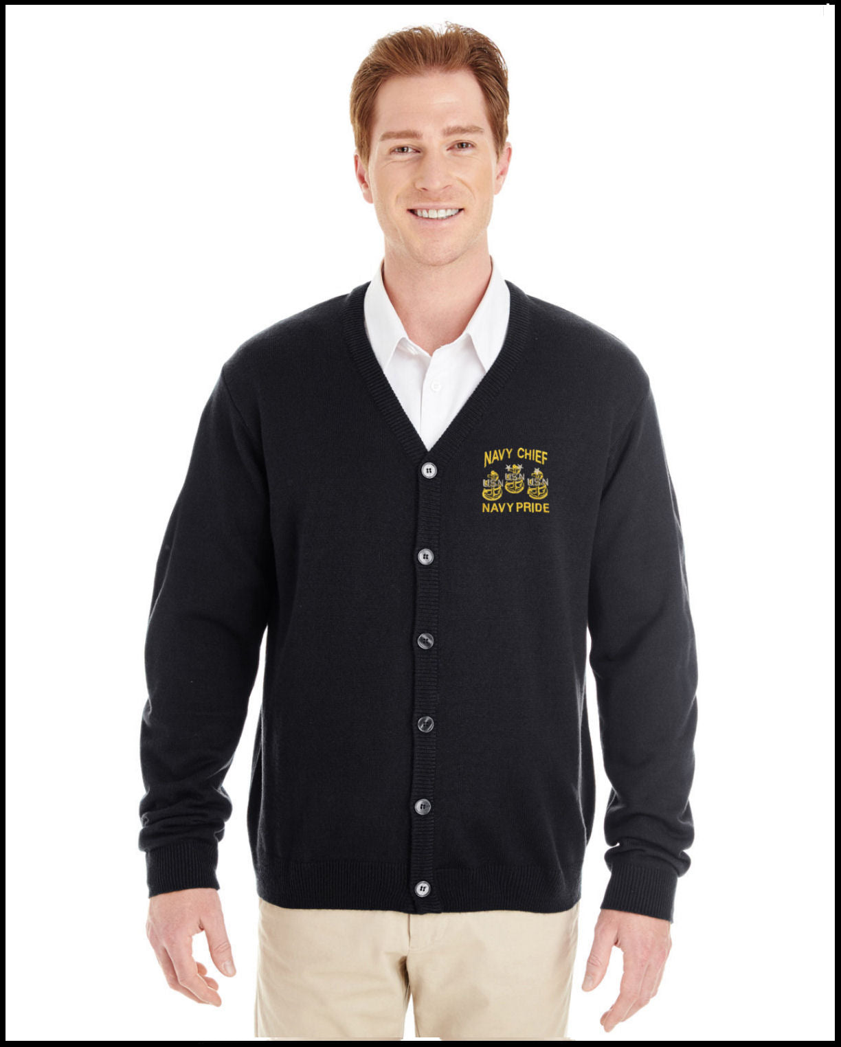 Black Navy Chief Navy Pride Button Up Cardigan