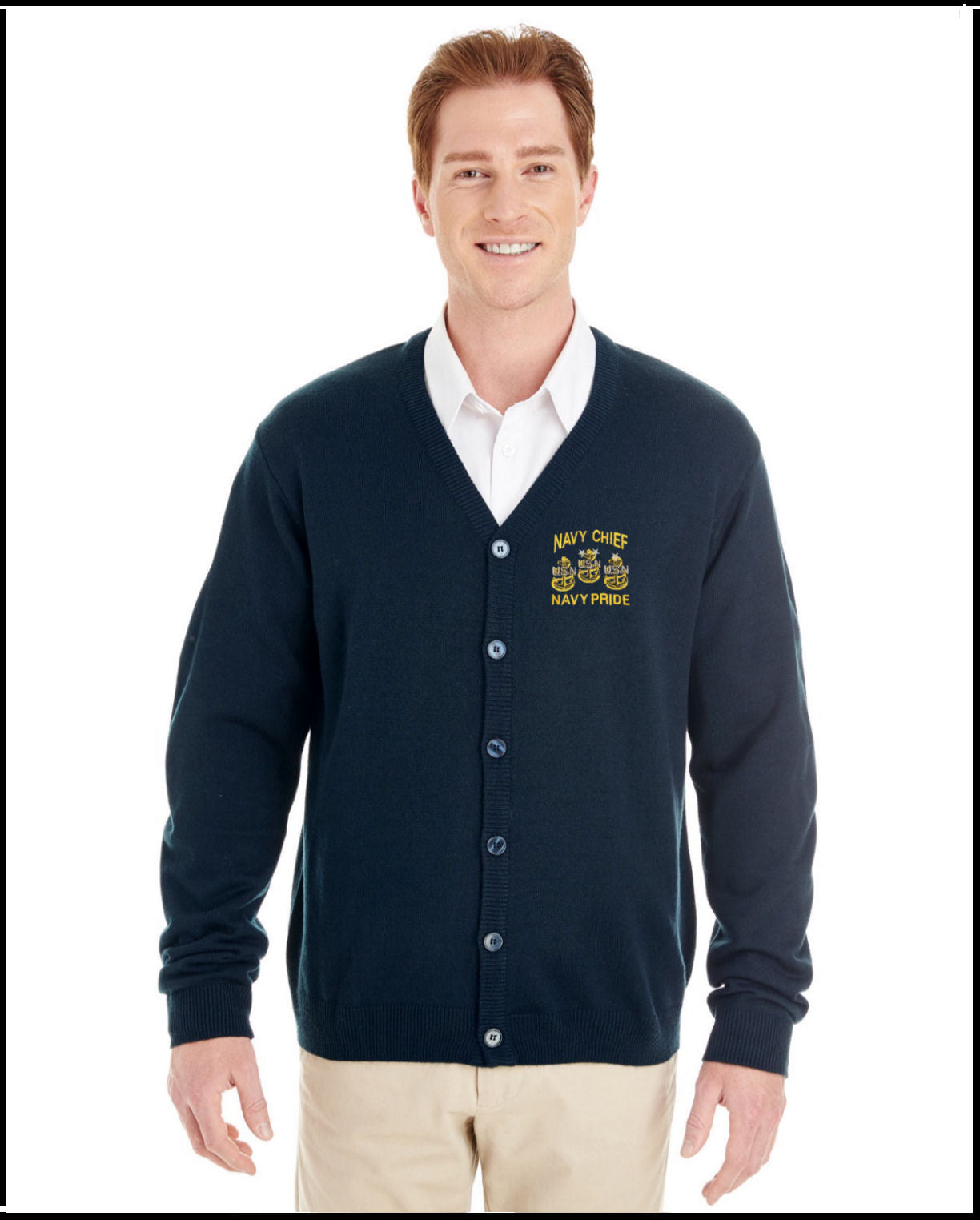 Navy Blue Navy Chief Navy Pride Button Up Cardigan