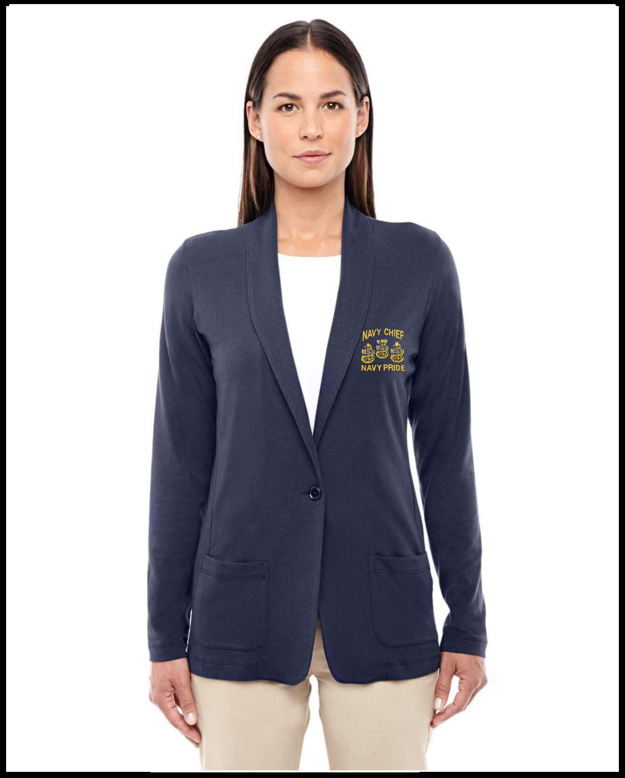 CPO Navy Chief Navy Pride Navy Blue Cardigan