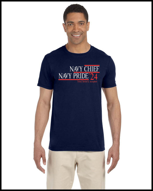 Navy Chief Navy Pride 24 Navy Blue White & Red T-Shirt