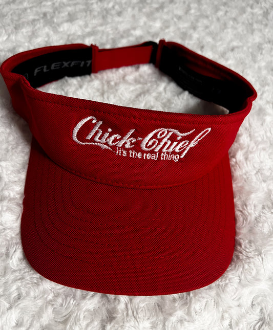 Red & White Chick Chief Visor