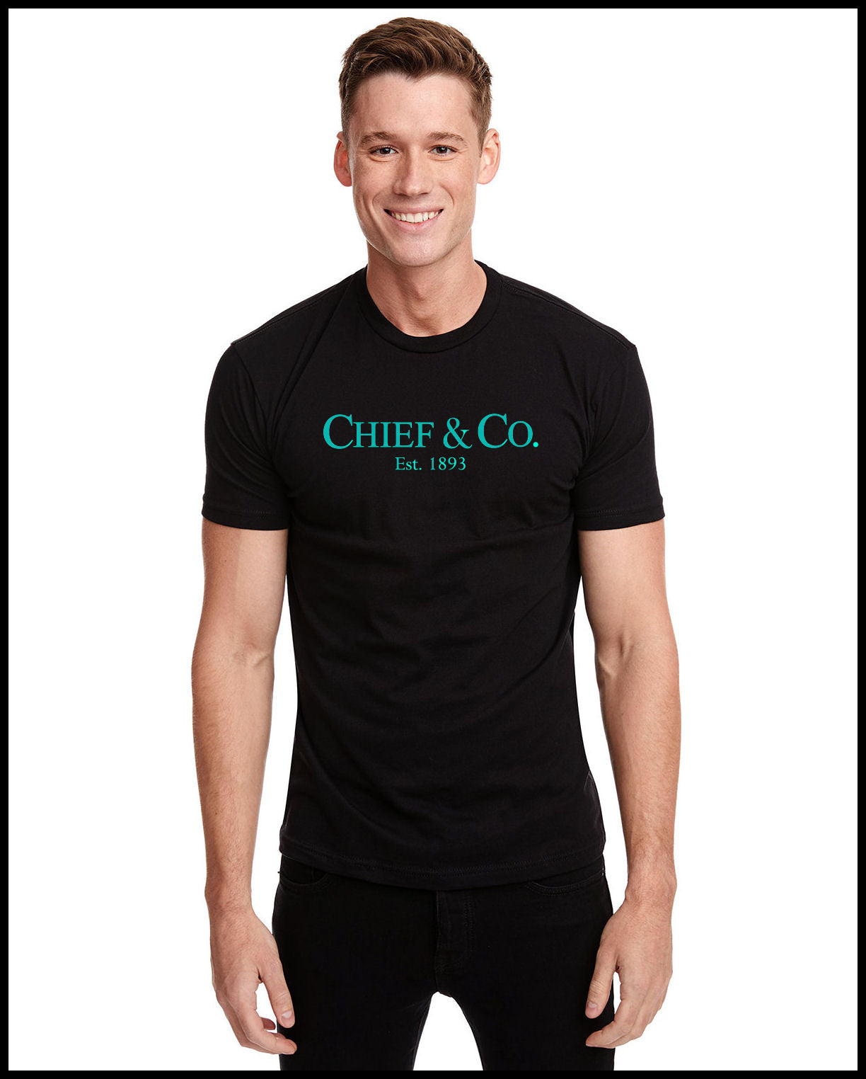 Chief & Company Black & Tahiti Blue T-Shirt