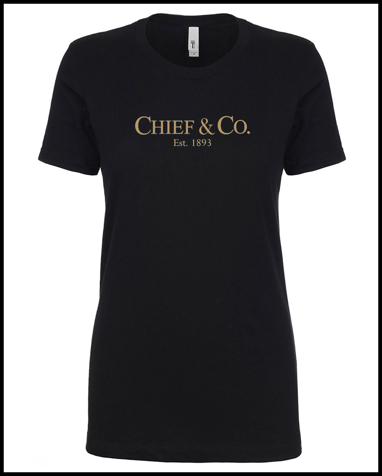 Chief & Company Black & Khaki Ladies Cut T-Shirt