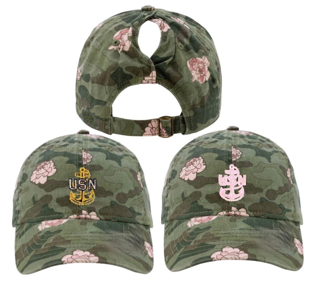 Camo and Floral CPO Ponytail Hat