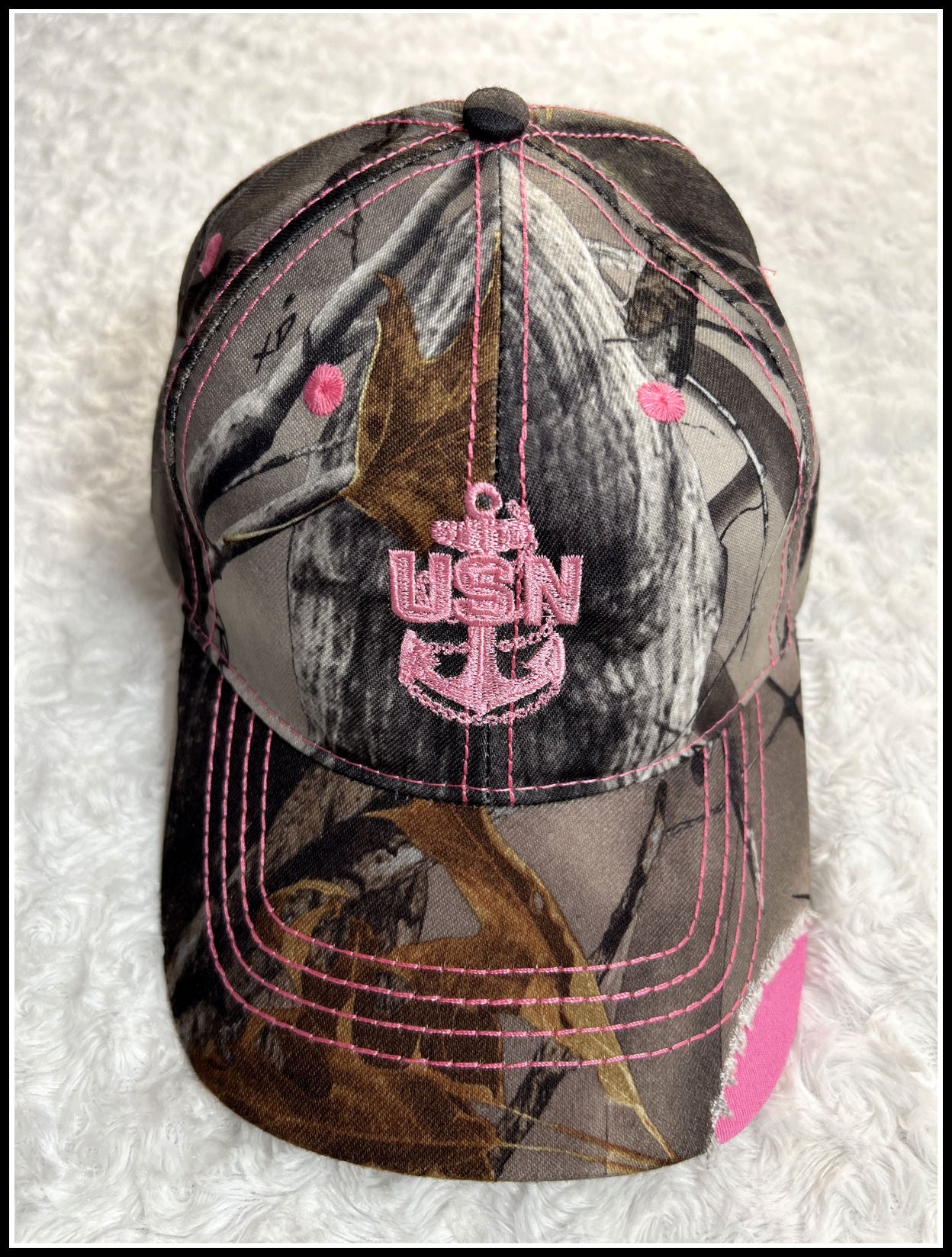 Distressed Hunters Camo and Pink CPO Hat