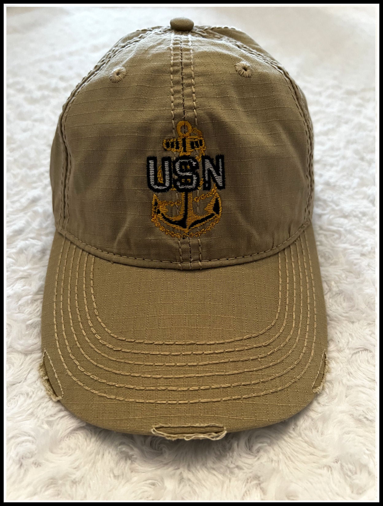 Khaki Distressed CPO Hat