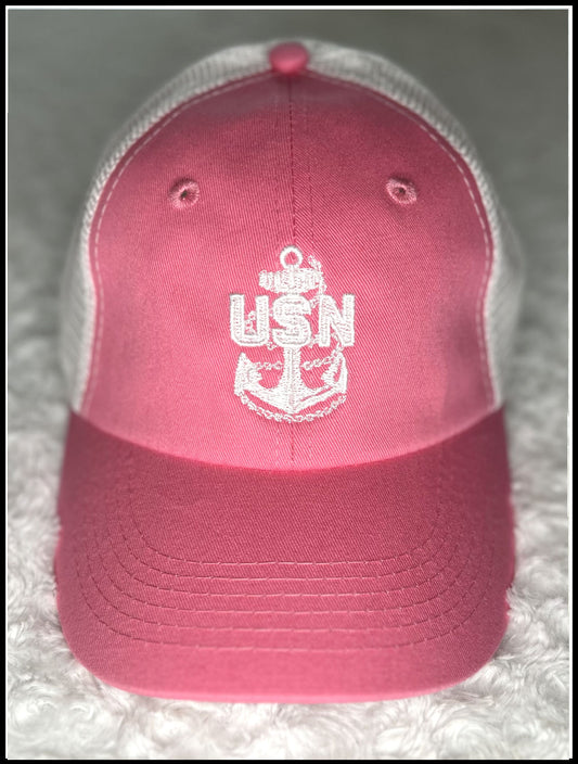 Pink & White Trucker Hat