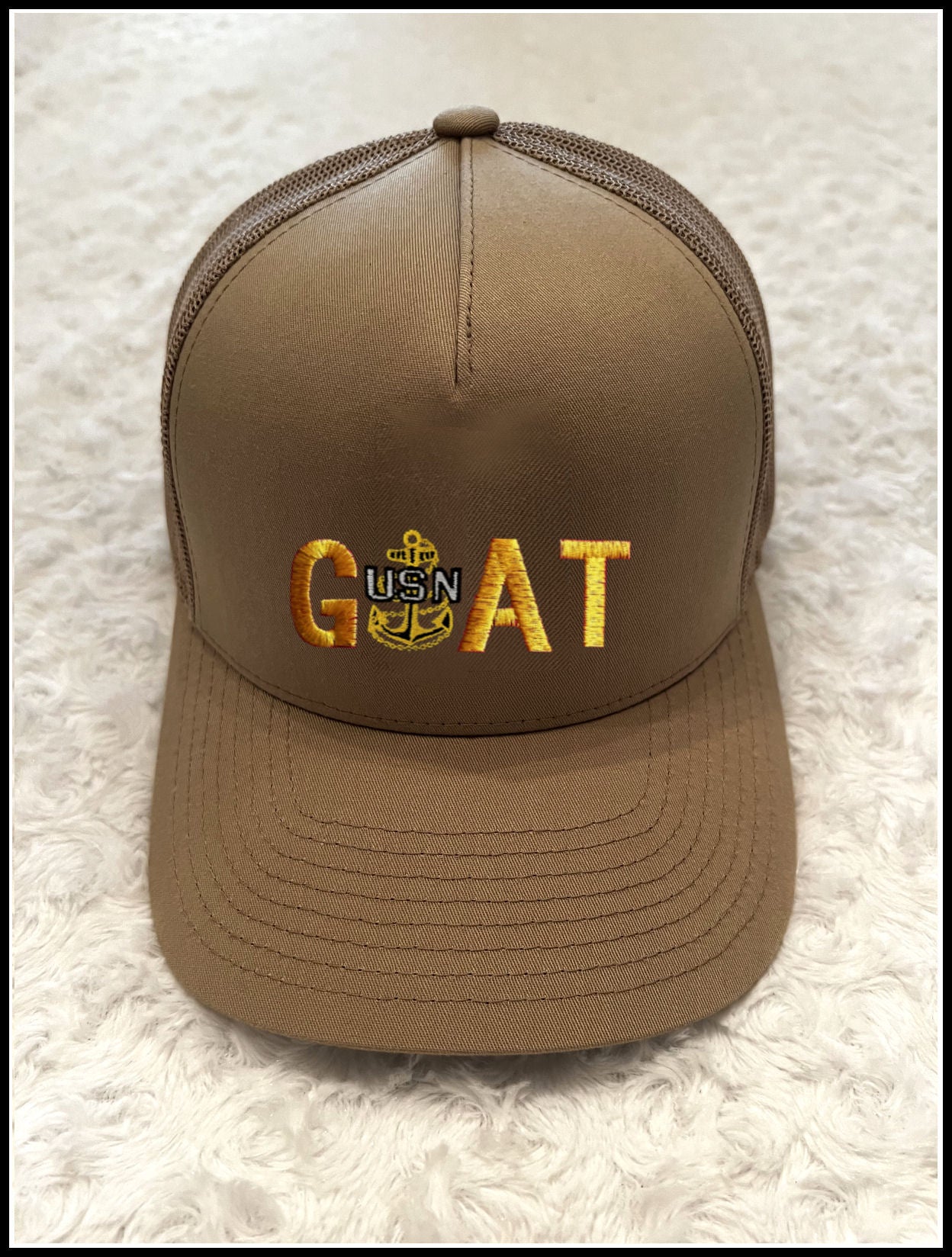 Khaki GOAT Trucker Hat